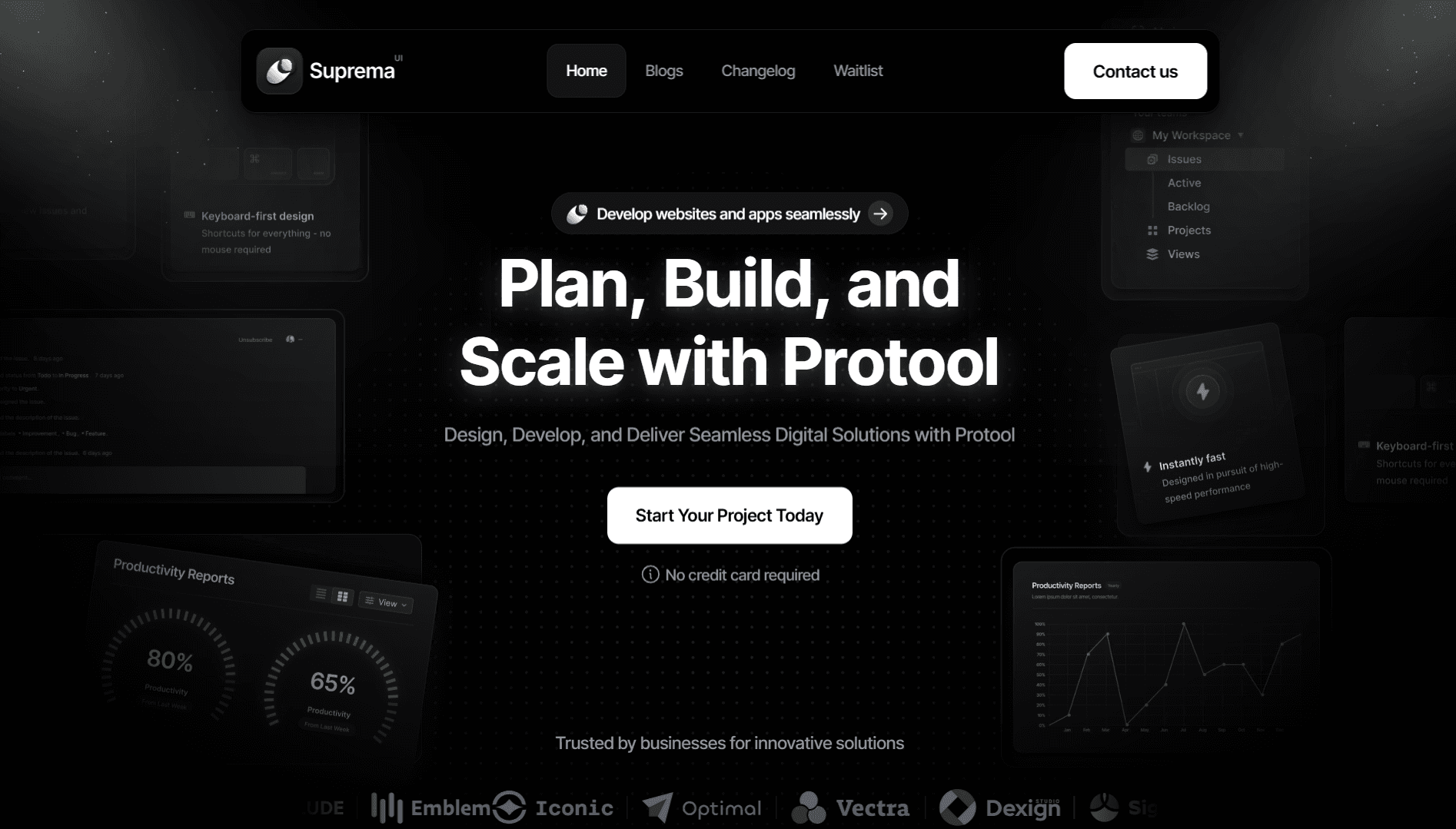 Protool main page screenshot